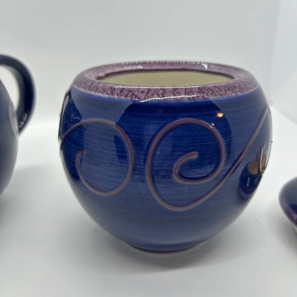 Tabletops Unlimited Fusina hand painted sugar bowl and creamer set ceramic - Picture 9 of 9